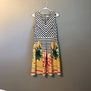 Spring black & white floral dress